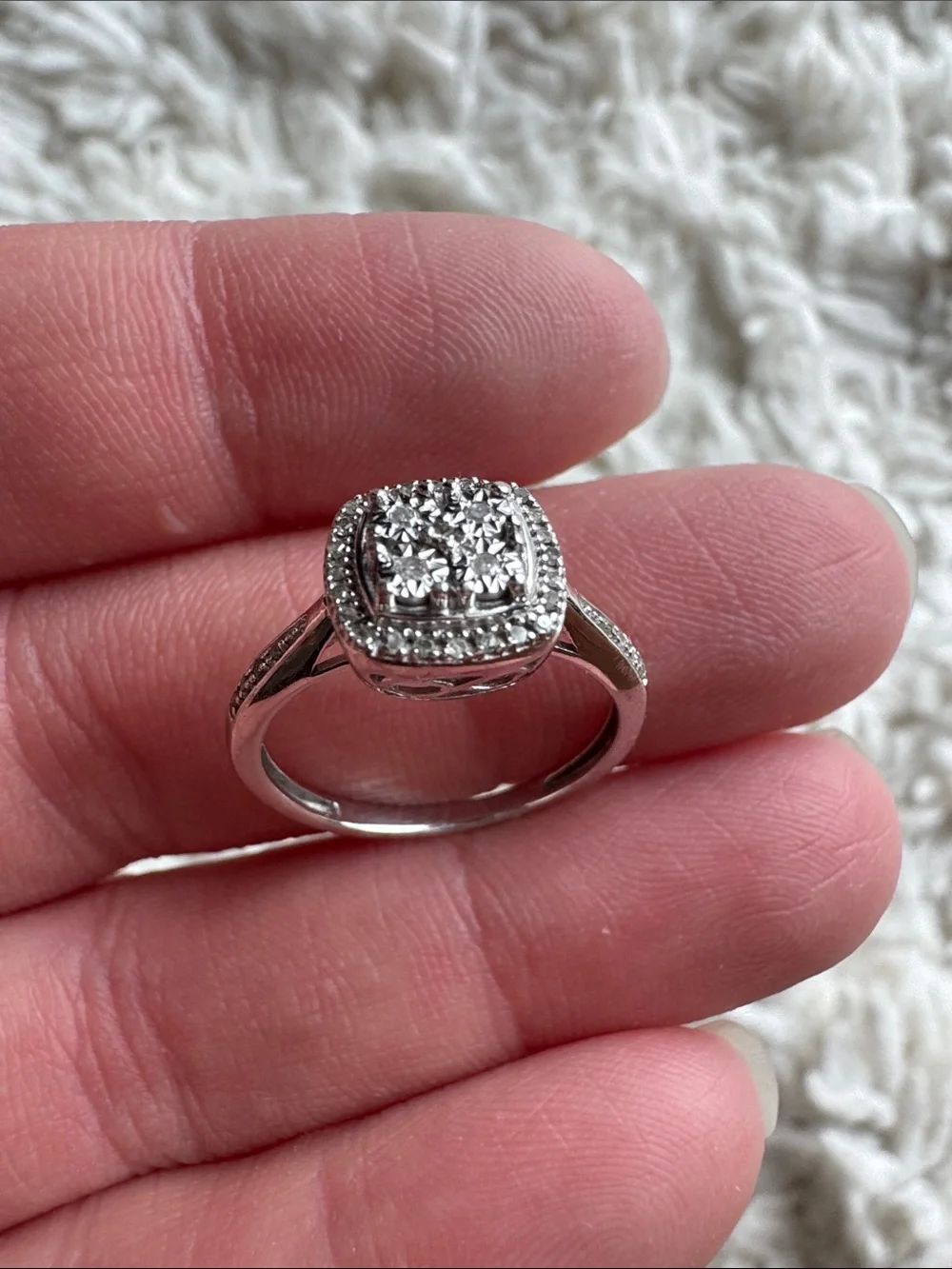 Sterling Silver Diamond Accent Ring